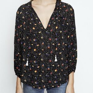 Faithfull The Brand Blouse with Colorful Pattern Size 4